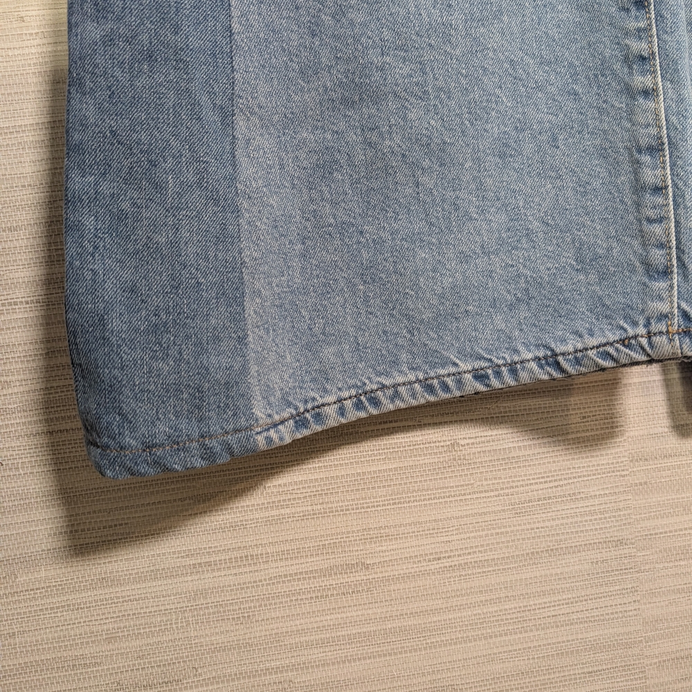 DL1961 Hepburn High Rise Wide Leg Vintage Upcycled Light Distressed 2 Tone Jeans - Picture 3 of 15